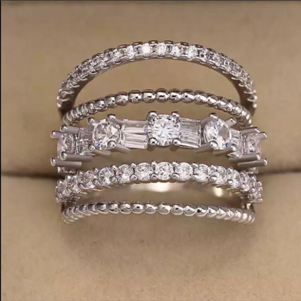 **NEW 925 Sterling Silver Diamond Multi Band Ring - Picture 3 of 7